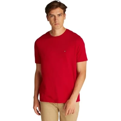 Image of Tommy Hilfiger Seasonal FIT Solid TEE Basic Tshirt, Men&#039;s, Size: 3XL, Medium red