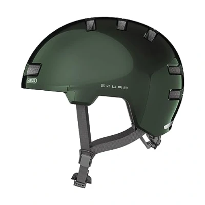 Image of ABUS Skurb city helmet Robust bike for everyday use, skating, BMX riding or longboarding green, size S