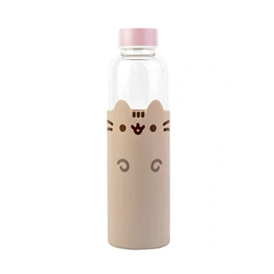 Image of Grupo Erik Pusheen Glass Water Bottle 500ml / 17oz Hot&amp;Cold Cute Gifts