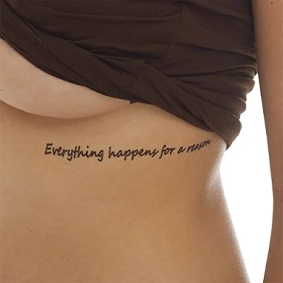 Image of 2 x Everything happens for a reason Black Tattoo Lettering Temporary Skin (2)