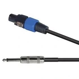 Image of electrosmart 1 Meter Speakon 2 Pole to 6.35mm Mono Jack Plug Speaker Lead
