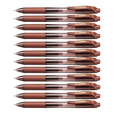 Image of Pentel EnerGel X Brown Pack of 12