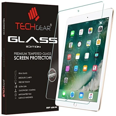 Image of TECHGEAR Glass Edition for iPad 9.7&quot; (2018/2017, 5th &amp; 6th Generation), Air 1, 2 Screen Protector, Genuine Tempered Guard Cover Apple Pencil Compatible