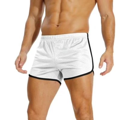 Image of AIMPACT Mens Short Shorts 3 Inch Gym Men Mesh Bodybuilding Fitness Workout Sprots Breathable (White XL)