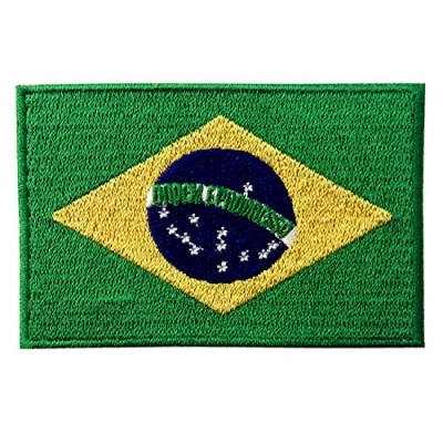 Image of Brazil National Flag Embroidered Brazilian Brasil State Emblem Iron On Sew Patch