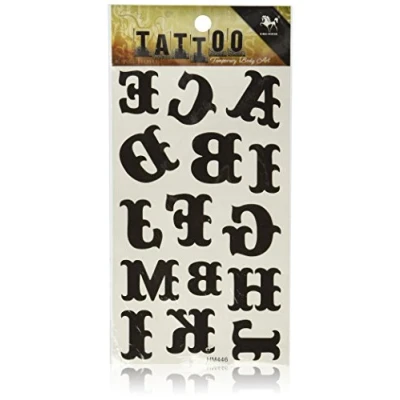 Image of SPESTYLE waterproof non toxic temporary tattoo stickersWaterproof temp tattoos black totem letters of the alphabet A to M