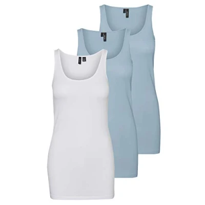 Image of VERO MODA Female Tank top, Pack of 3 Blue M