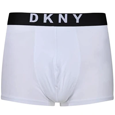 Image of DKNY Men&#039;s Boxer Shorts Soft to Touch Cotton With Elasticated Waistband Men s Trunks NEW YORK Designer Underwear for Pack of 3 White, L UK