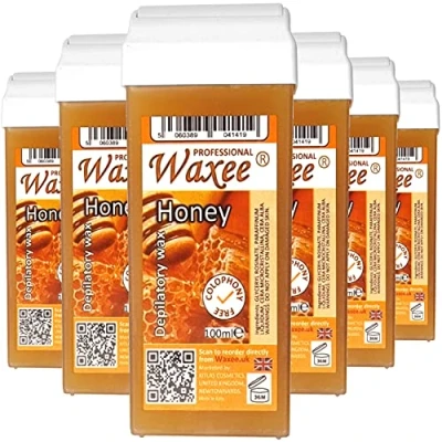 Image of roll on wax cartridge 100ml roller Natural HONEY WAXEE (6 x cartridge)