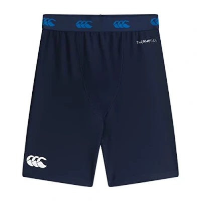 Image of Canterbury Boy&#039;s Thermoreg Base Layer Shorts Rugby Compression Anti Bacterial Odour &amp; Moisture Wicking Material, Navy, MB