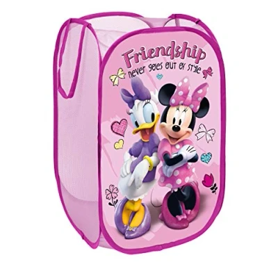 Image of Superdiver Disney Minnie Mouse and Daisy Pop Up Laundry Basket Toy Box Storage Clothes for Children