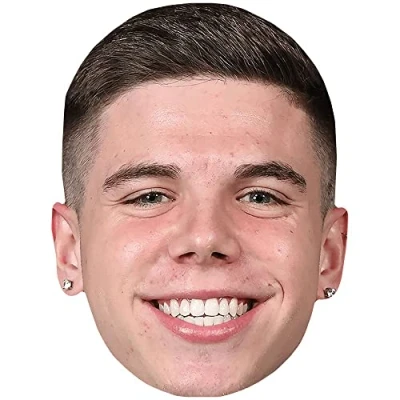 Image of George Baggs (Smile) Celebrity Mask, Flat Card Face, Fancy Dress Mask