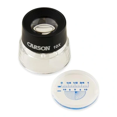 Image of Carson LL 20 10x LumiLoupe Stand Magnifier Loupe with Snap On Measurement Reticle