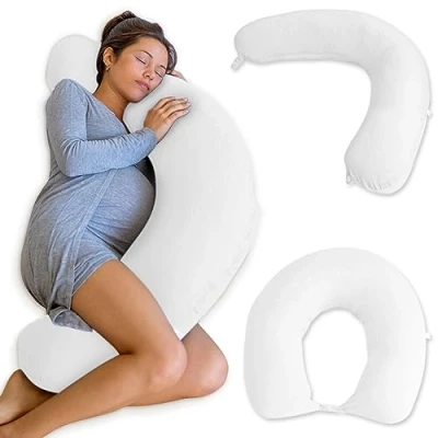 Image of PharMeDoc Nursing Pillow &amp; 2 in 1 Pregnancy (Machine Washable Cover), Maternity Pillow, Support for Full Body Long Sleeping, Pillows Sleeping