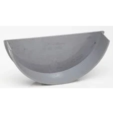 Image of Polypipe 150mm (6&quot;) Half Round Internal Gutter Stop End RL608g Grey
