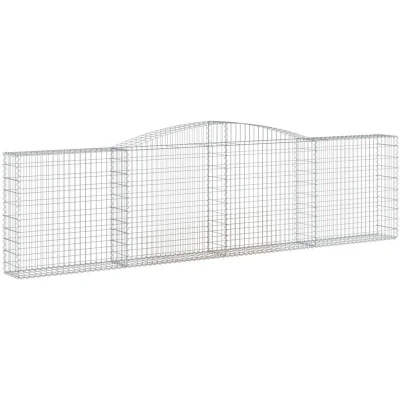 Image of vidaXL Arched Gabion Baskets 4 pcs 400x30x100/120 cm Galvanised Iron