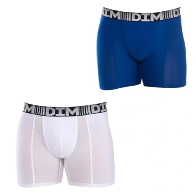 Image of DIM Men&#039;s Long 3D Flex Air Breathability x2 Boxer, Steel Blue/White, XL