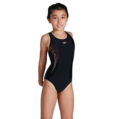 Image of Speedo Girl&#039;s Plastisol Placement Muscleback Swimsuit