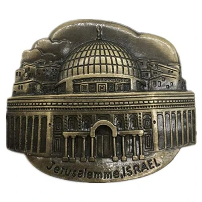 Image of Jerusalem Israel Fridge Magnet 3D Metal Handmade Craft Tourist Travel City Souvenir Collection Letter Refrigerator Sticker