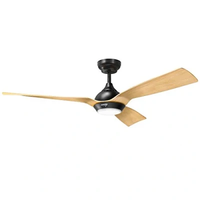 Image of reiga Ceiling Fans with Lights and Remote 132cm, Modern Fan 3 Reversible Blades, Silent DC Motor Operation for Bedroom Living Room, 6 Speed, Timer Oak Color Blades