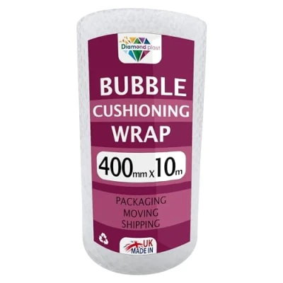 Image of Bubble Cushioning Wrap for Packaging and Mailing, Heavy Small Air Bubbles, 400mm x 10m Roll, Packing or Storage (400mm 10m)