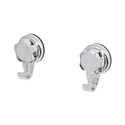 Image of Compactor Wall Mountable Hanging, 3 Kg, Anti Rust Chrome Steel, Article RAN4714, 24H Suction Cup : TPU and ABS, Chrom, Small Hook Set of 2
