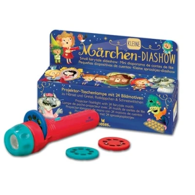 Image of moses 37979 Small Slideshow Projector Torch for Kids with 3 Fairy Tales in 8 Pictures to Tell