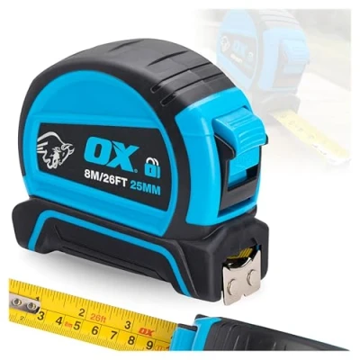 Image of OX Pro Dual Auto Lock Tape Measure 8m, Blue