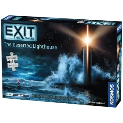 Image of Thames &amp; Kosmos EXIT: The Deserted Lighthouse, Escape Room Game with 4 Jigsaw Puzzles, Family Games For Night, Board Adults and Kids, 1 to Players, Ages 12+