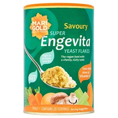 Image of Marigold Health Foods Engevita Nutritional Yeast Flakes Vitamin D &amp; Super B12 Gluten Free Vegan 100g