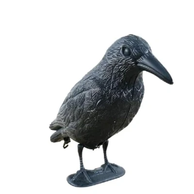 Image of Spooky Black Crow Decoration with Ground Spike Realistic &amp; Durable Design, Perfect for Halloween (1 Pc.)