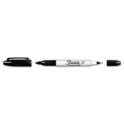Image of Sharpie Twin Tip Permanent Marker, Bullet and Ultra Fine Point, Black (32201)