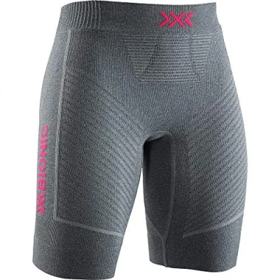 Image of X BIONIC Women Invent 4.0 Run Speed Shorts Dolomite Grey Melange/Neon Flamingo, Small