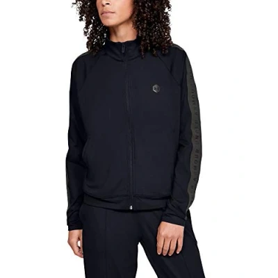 Image of Under Armour Women Athlete Recovery Travel Jacket Warm Up Top Black/Jet Gray/ (001), Large