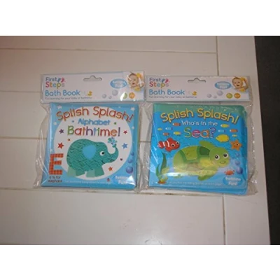 Image of Pack of 2 Baby Waterproof Bath Time Book Educational Learning Sea Theme 6months+