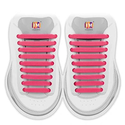 Image of INMAKER No Tie Laces for Kids and Adults, Elastic Trainers, Silicone Tieless Flat Shoelaces Running Shoes