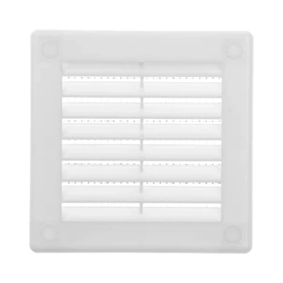 Image of Vent Systems 100 x mm / 4&#039;&#039; Inch White Soffit Cover Flat Square Air Louver Grille Built in Insect Screen HVAC Vents for Bathroom, Home Office, Kitchen