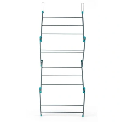 Image of Beldray LA081117EU7 Overdoor Clothes Airer Foldable 10 Bar Drying Rack, Hanging Laundry with 5 M Space, 4 kg Capacity, Space Saving Towel Design for Easy Storage, Grey