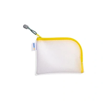 Image of HERMA 20027 Zip Pocket Travel Case A6 Transparent Yellow, Small Lockable with Zip, Toiletry Bag for Mobile Phone, Charging Cable, Cosmetics, Pens, Keys