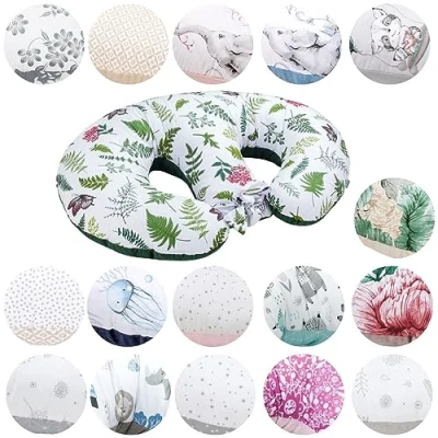 Image of Bellochi Maternity and Nursing Pillow for Twins Baby Support Multifunctional Breastfeeding with Cover Made of Cotton Velvet OEKO TEX Certified (Nature)