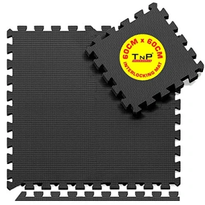 Image of TnP Interlocking Mat Soft Foam Floor Mats 60cmx60cm EVA Tiles Protective Flooring Surface Protection Underlay Sports Exercise Gym Fitness Basement Garage Workshop (12 48 Square Feet)