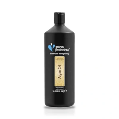 Image of GROOM PROFESSIONAL Argan Oil Dog Shampoo Revitalising for Dogs Damaged Coats Dry Itchy Skin Perfect &amp; Coats, 1 Litre