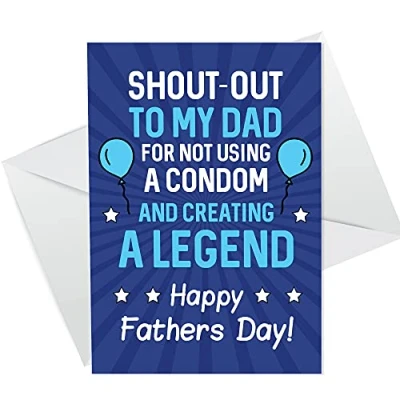 Image of RED OCEAN Rude Fathers Day Card Novelty For Dad Daddy Cheeky Humour Him