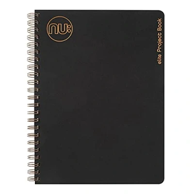 Image of Nu Notebooks Kraft Range Black Wire Bound A5 Project Book Stationery Professional Notepad 160 Pages