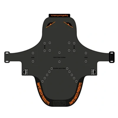 Image of Rapid Racer Products RRP Enduroguard Front Mudguard Black/Orange, Standard/Fender
