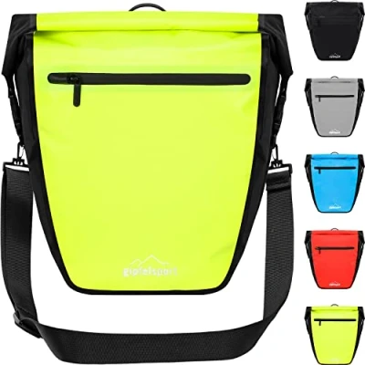 Image of gipfelsport Bicycle Bag for Pannier Rack I Bags Saddle with 21 L Volume Waterproof Reflective Yellow