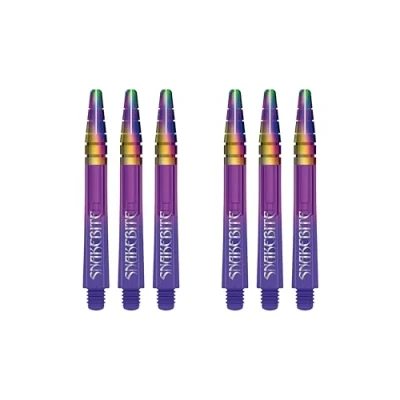 Image of RED DRAGON Peter Wright Snakebite Nitrotech Medium Purple Ionic Dart stems 2 sets per pack (6 in total)