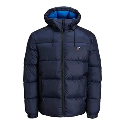 Image of Jack &amp; Jones Men&#039;s Jorslope Puffer Jacket Quilted, Blazer Navy, S
