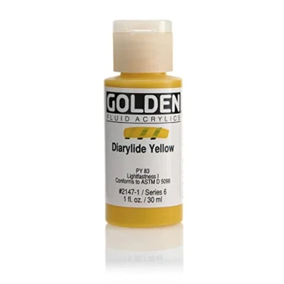 Image of Pro Art Golden Fluid Acrylic Paint 1 oz Diarylide Yellow