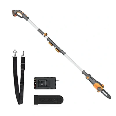 Image of WORX Cordless 18V(20V Max) 20cm Pole Chain Saw,WG349E Telescopic Chainsaw with 2Ah Lithium Ion Battery and Charger, 3.6m Cutting Height